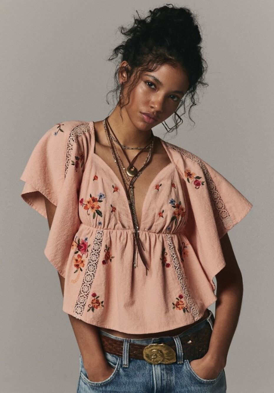 Large | Free People | NWT | Make Me Yours Top | Peach Combo | MSRP $168